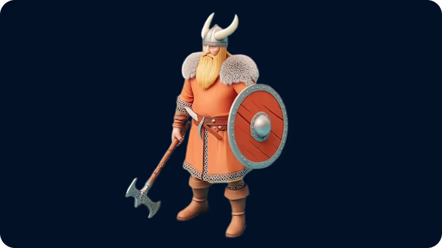 Viking warrior 3D model with axe