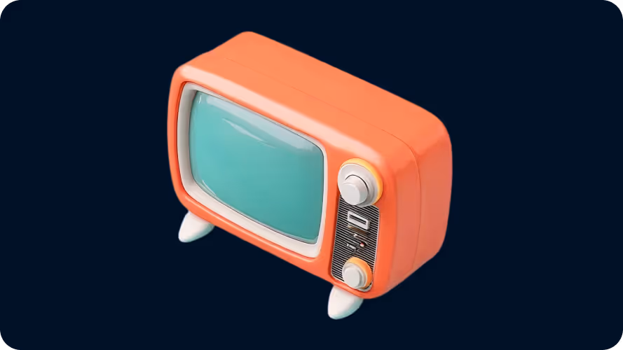 Stylized retro TV 3D model