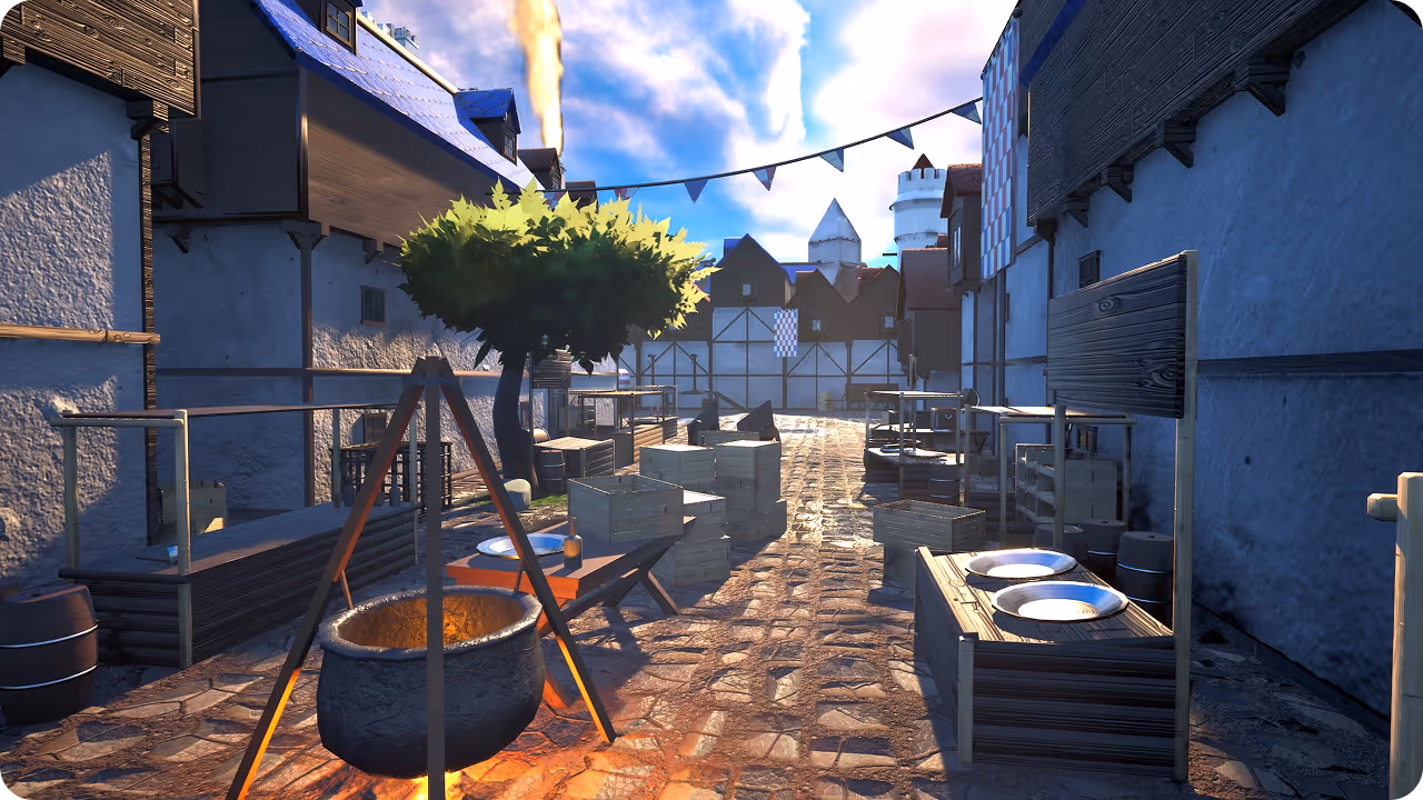 Sloyd castle scene built from sent assets