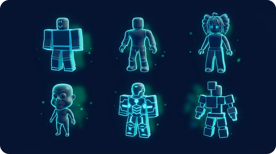 Range of Roblox mannequin styles