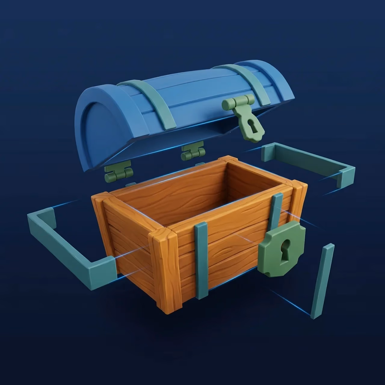 3D model decomposed into separate editable parts